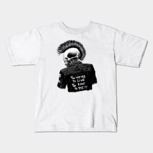 Punk skull too weird Kids T-Shirt